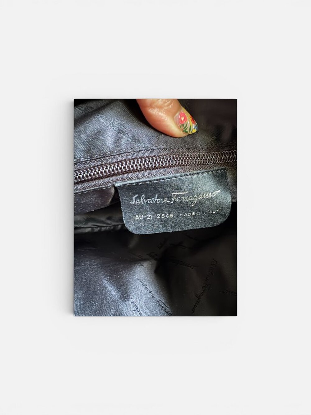 Ferragamo Vintage Suede Tote Dark Brown with Leather Trim - Picture 6 of 8